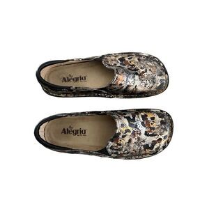 Alegria Womens Multi-Color Debra Rome Leopard Paisley Leather Clog Shoes Size 39